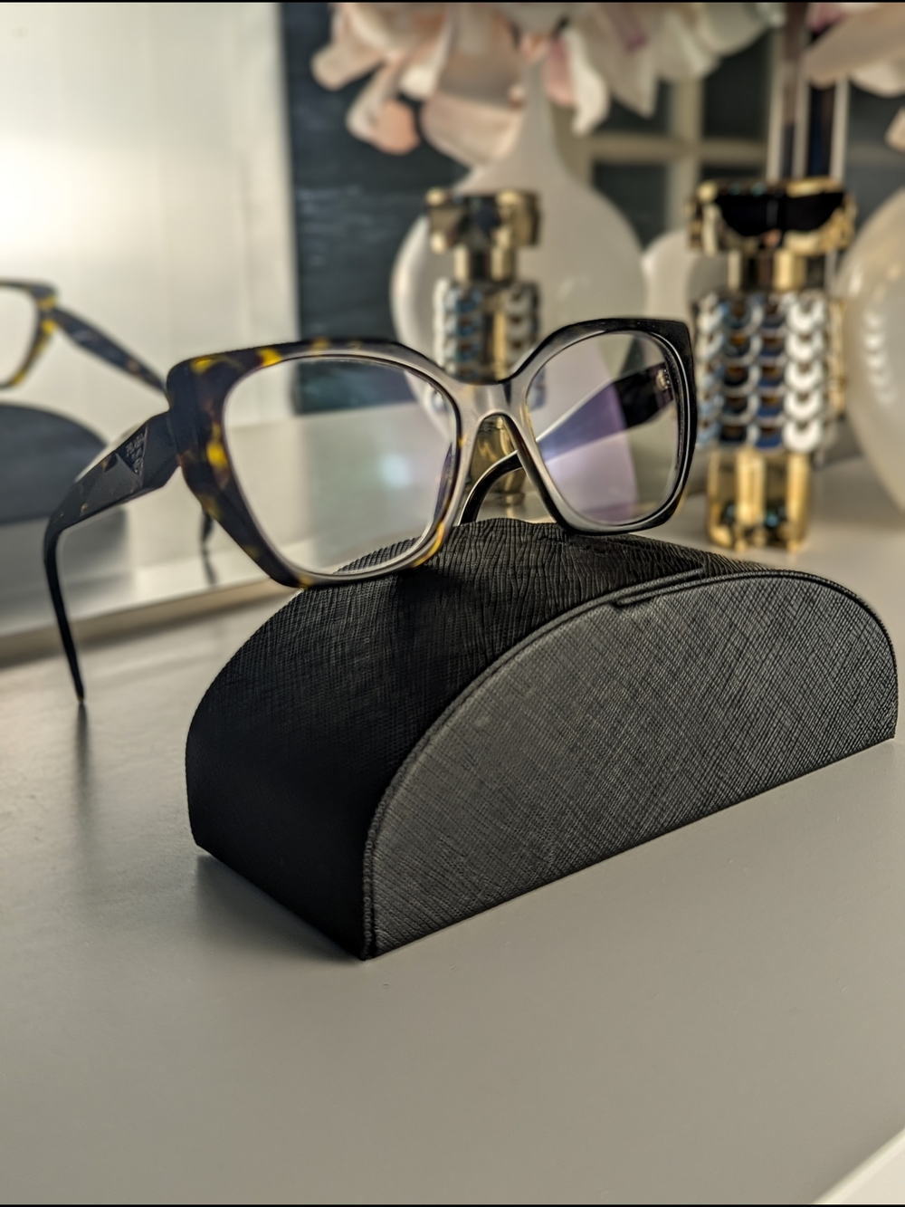 Prada - Tortoiseshell Cat-Eye Glasses - Picture 2 of 5